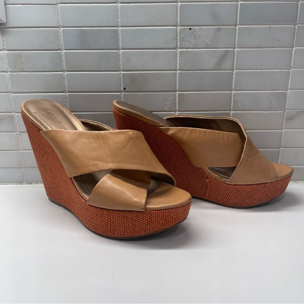 BCBG Leather Wedges